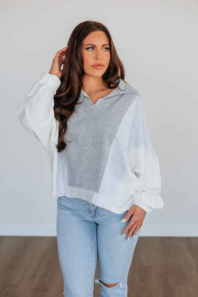 Vanya Oversized Pullover - Heather Grey Mix