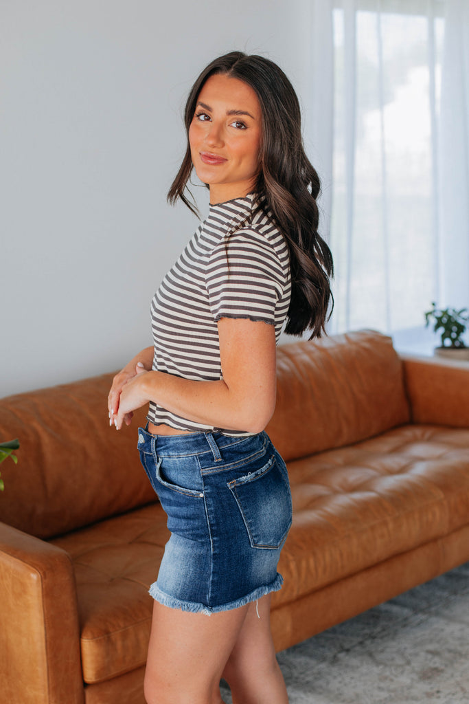 Veridy Ribbed Top - Charcoal