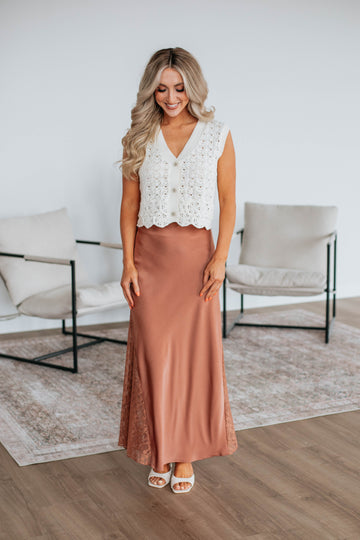 Vivian Lace Skirt - Clay