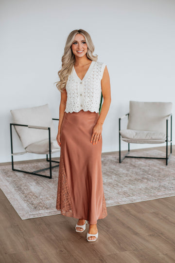 Vivian Lace Skirt - Clay