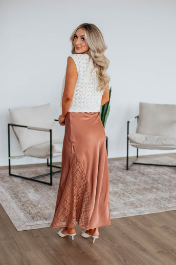 Vivian Lace Skirt - Clay