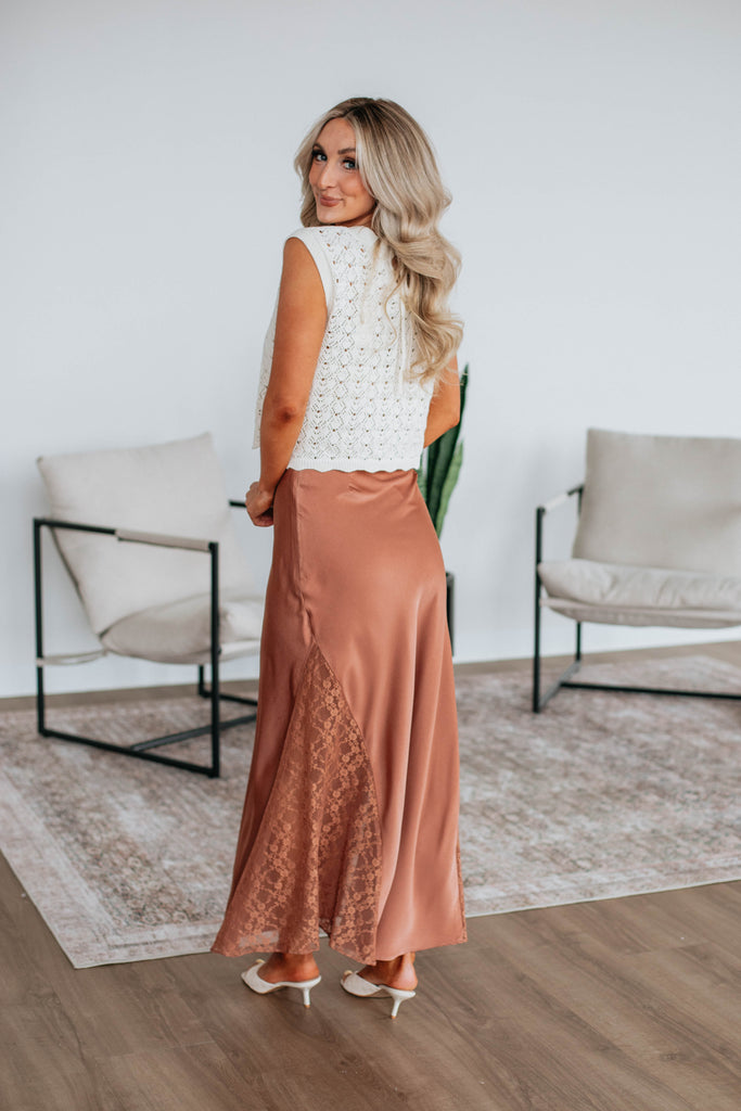 Vivian Lace Skirt - Clay