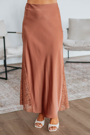 Vivian Lace Skirt - Clay