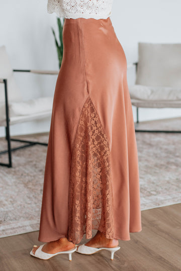 Vivian Lace Skirt - Clay