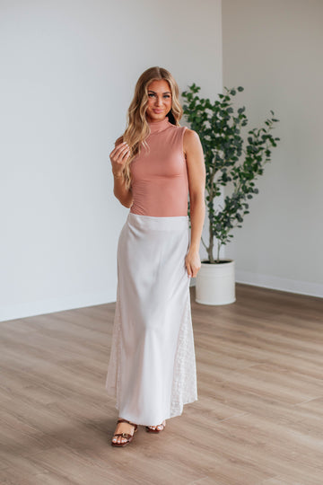 Vivian Lace Skirt - Pearl
