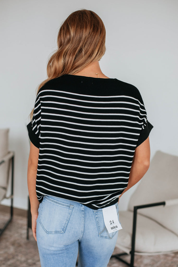 Wesson Striped Top - Black Mix