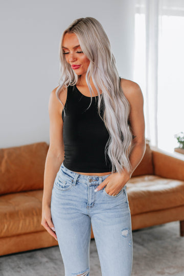Angelina Basic Tank - Black