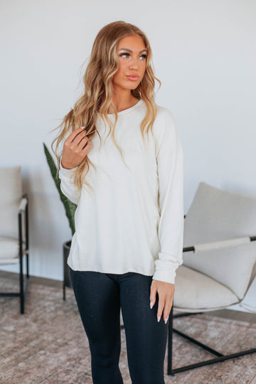 Laura Long Sleeve Top - Natural