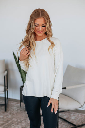 Laura Long Sleeve Top - Natural