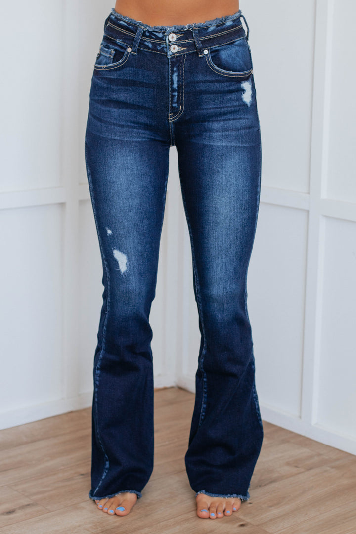 Christopher High Rise Kan Can Flare Jeans - Dark Wash