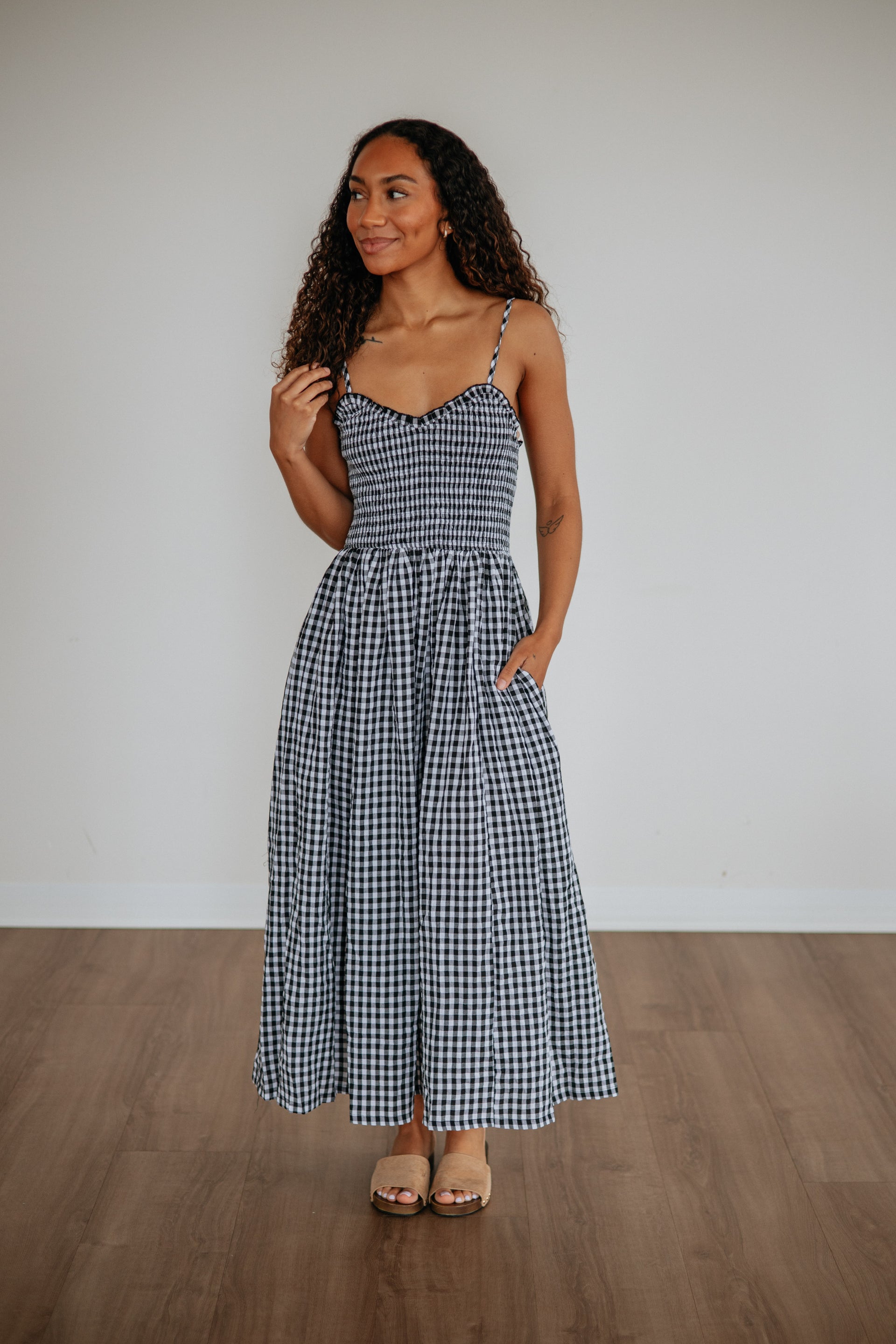 gingham dress fall Krystina xl_site the collection inspires women British Retro Outfit 50s Color:Dk. Denim
