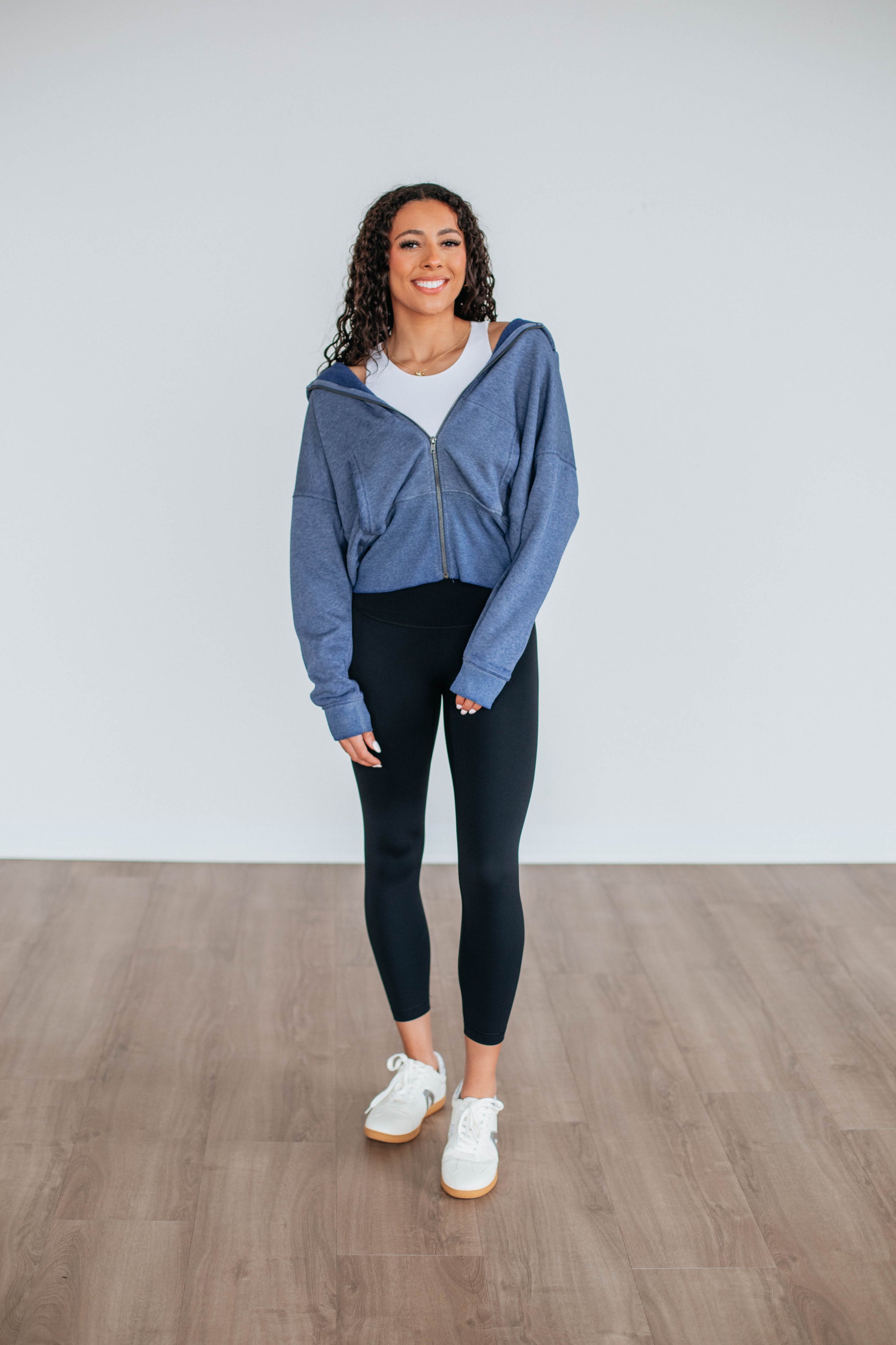 Maxwell Washed Zip-Up Hoodie - Navy