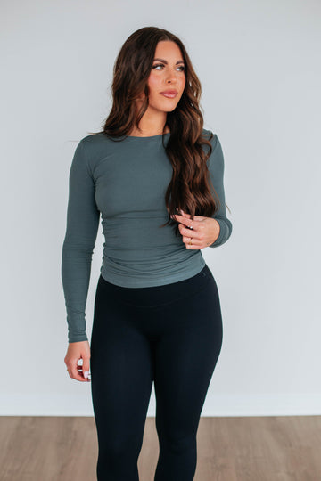 Remi Ribbed Top - Urban Grey
