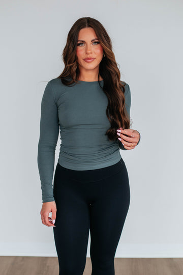 Remi Ribbed Top - Urban Grey