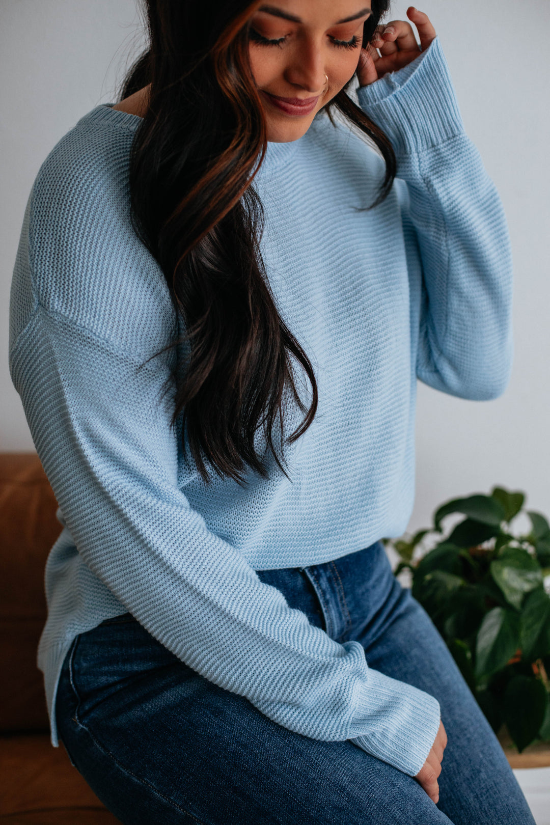 Adina Knit Sweater - Cornflower Blue