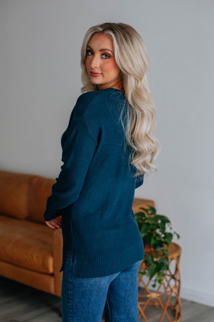 Adina Knit Sweater - Dark Teal