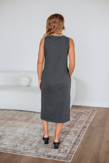 Alima Midi Dress - Charcoal