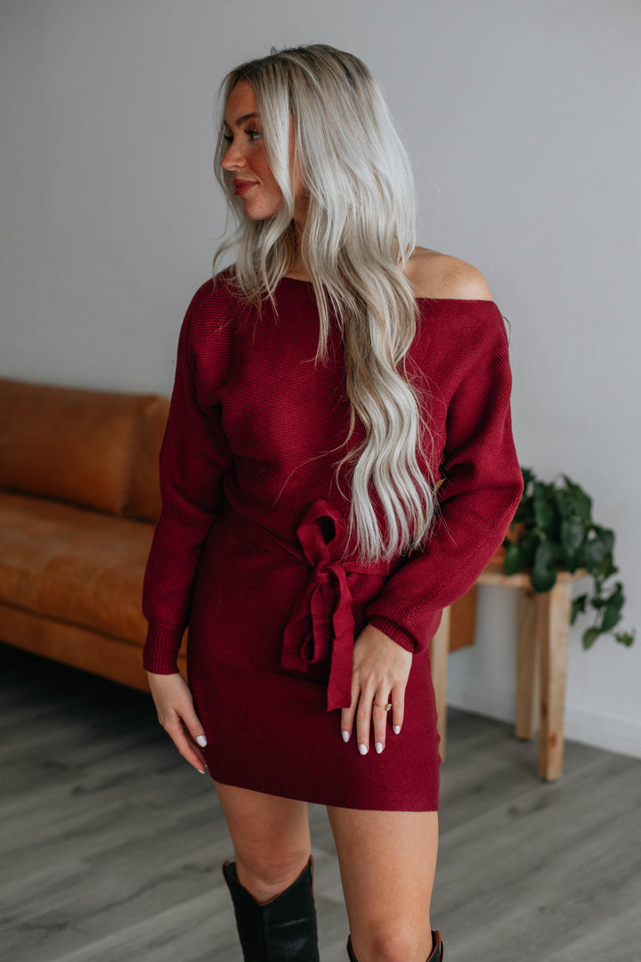 Alma Sweater Dress - Wine