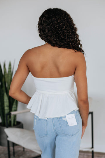 Amiah Peplum Top - Ivory