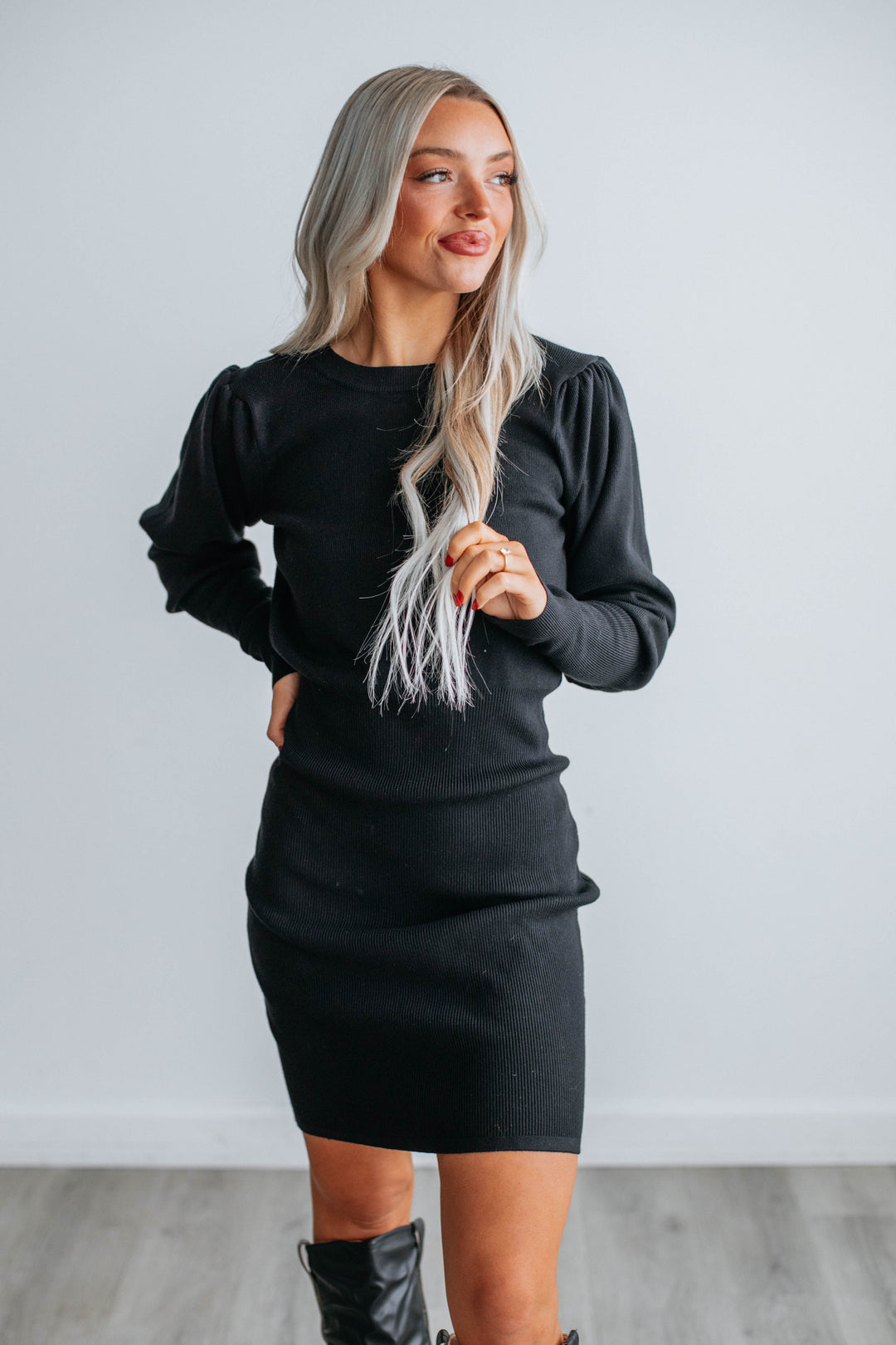 Andry Sweater Dress - Black