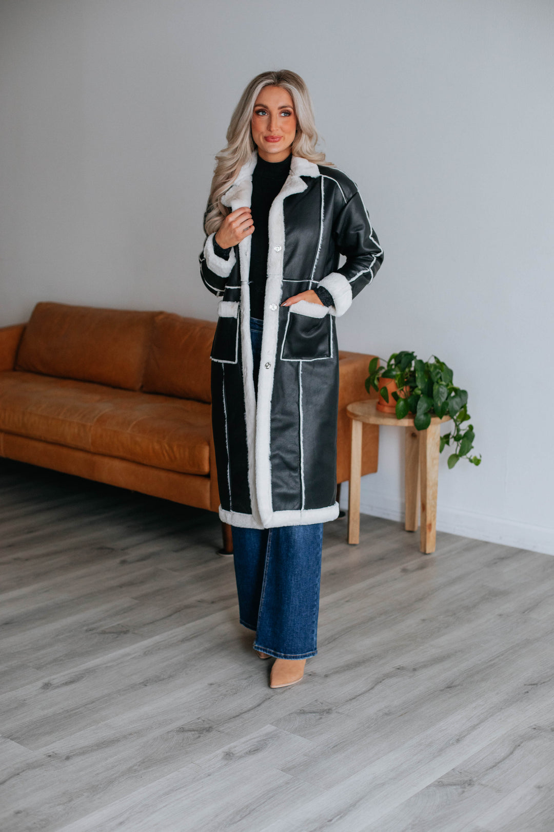 Aniston Leather Coat