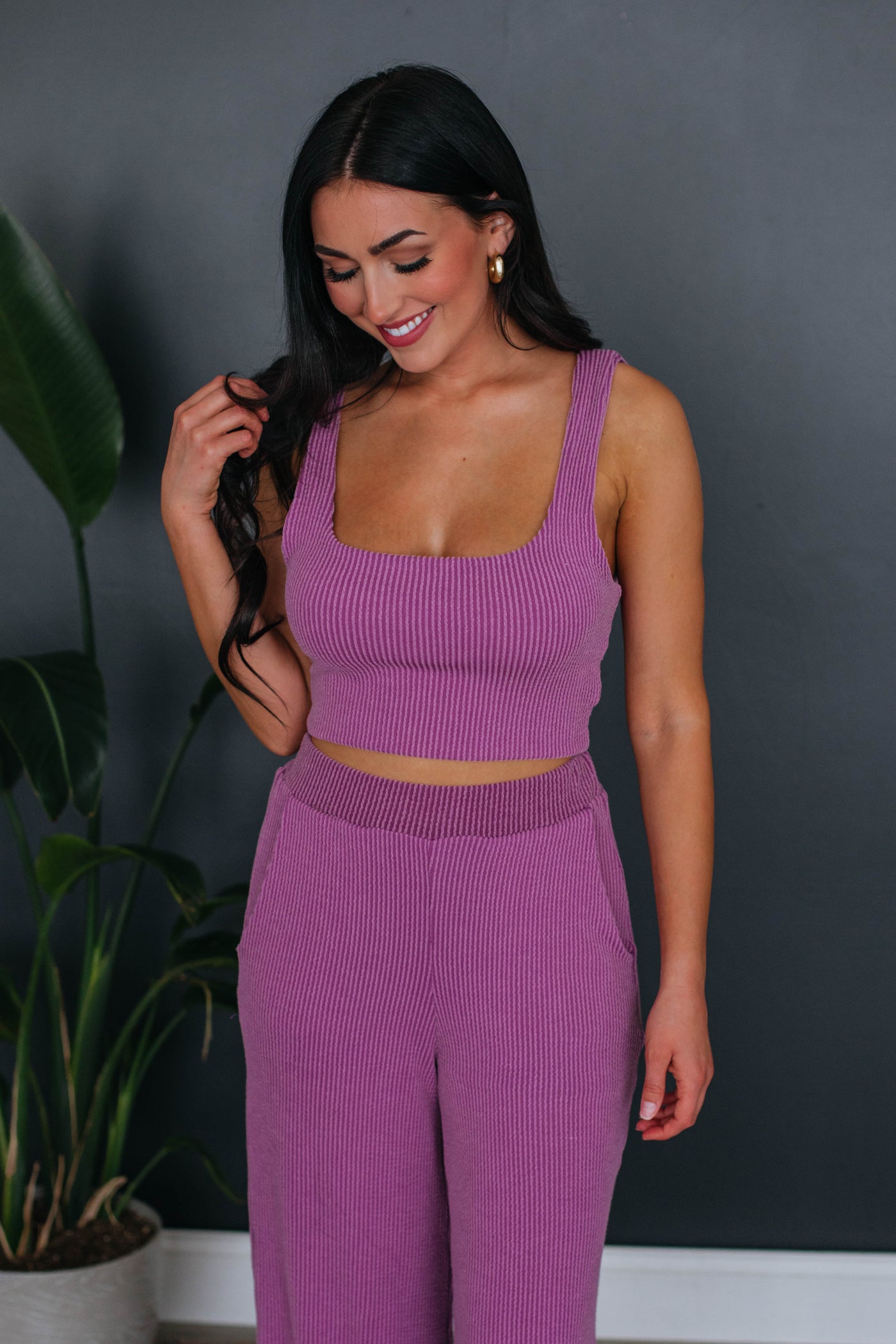Arden Ribbed Tank - Orchid