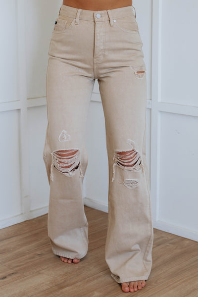 Arlo KanCan Wide Leg Jeans - Sand