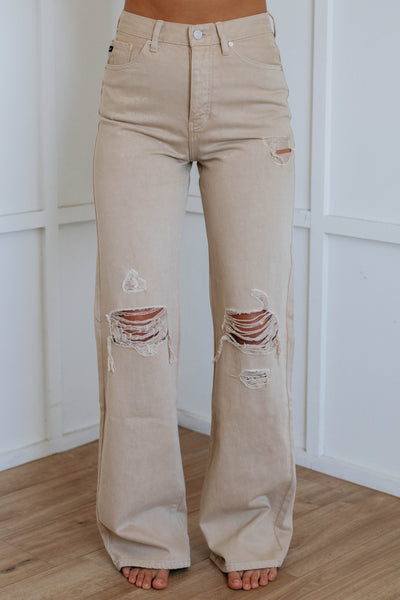 Arlo KanCan Wide Leg Jeans - Sand