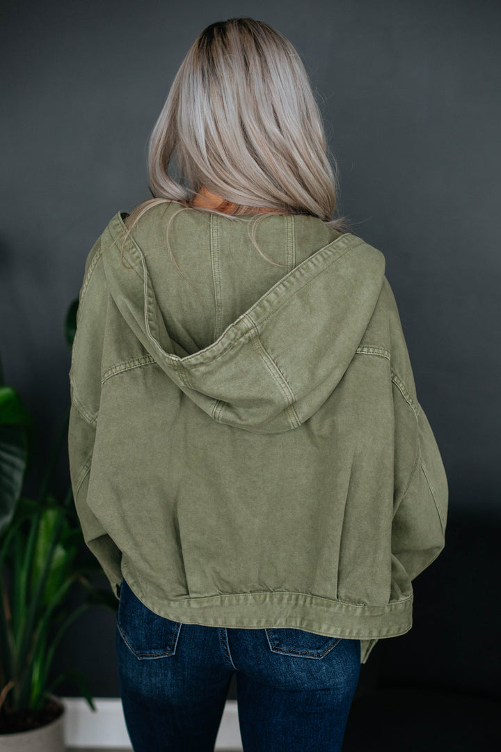 Augie Cropped Jacket - Olive