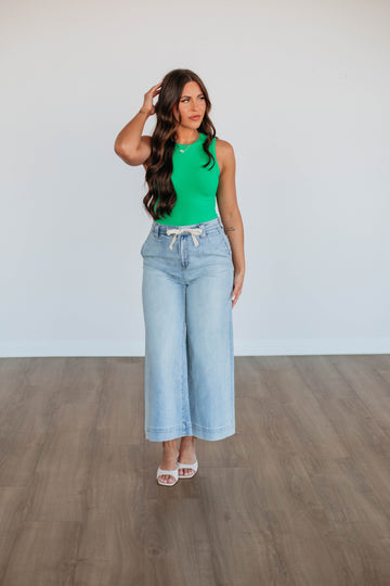April Ribbed Bodysuit - Apple