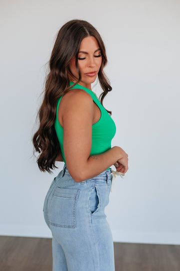 April Ribbed Bodysuit - Apple