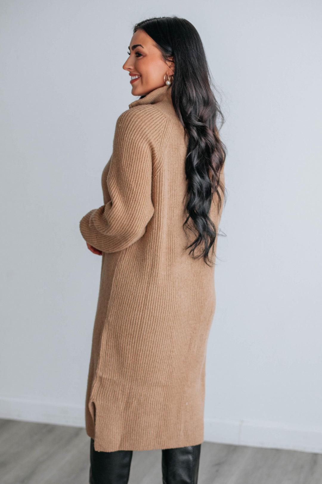 Azella Sweater Dress - Peanut