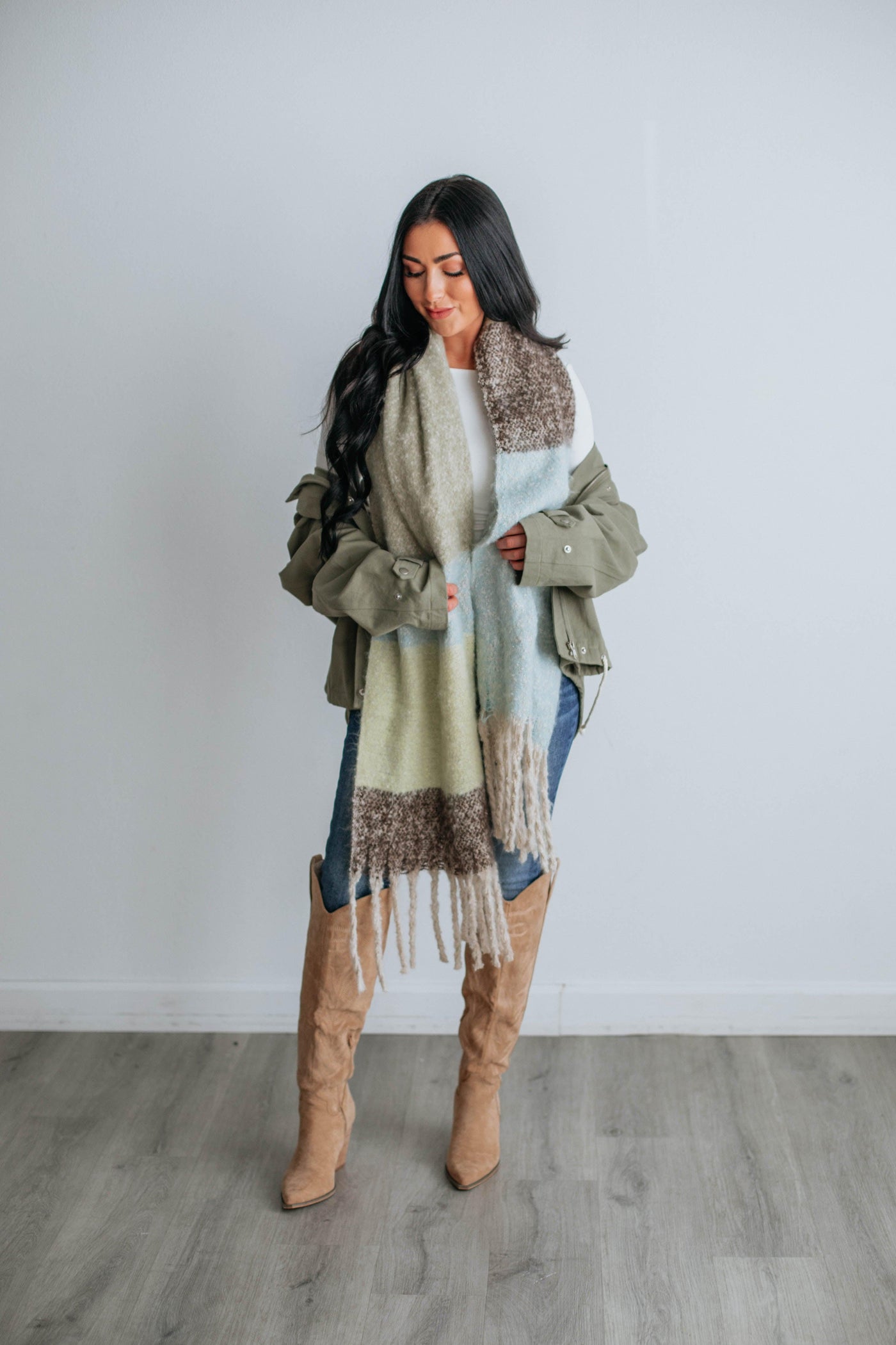 Baby It's Cold Outside Scarf - Light Olive Mix