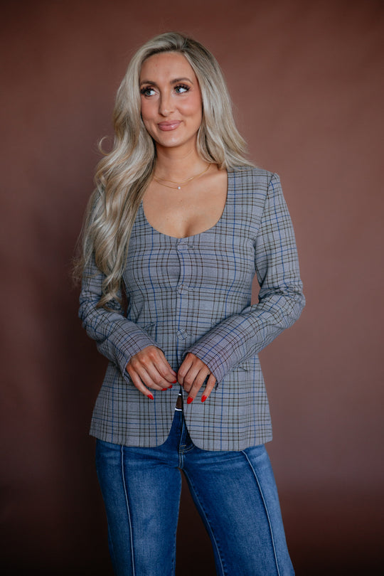 Raechel Plaid Blazer