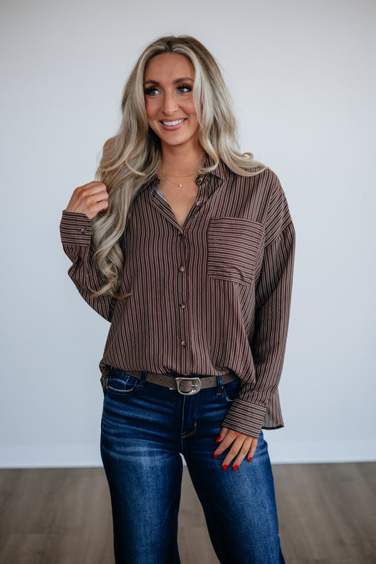 Delmore Striped Button Down