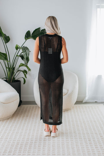 Belinda Crochet Dress - Black