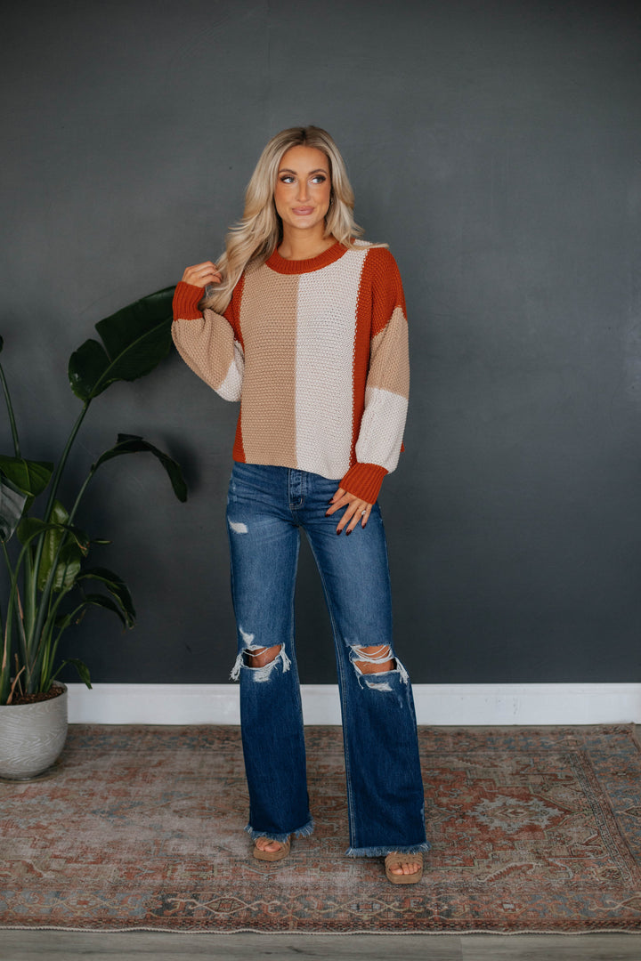 Bias Colorblock Sweater