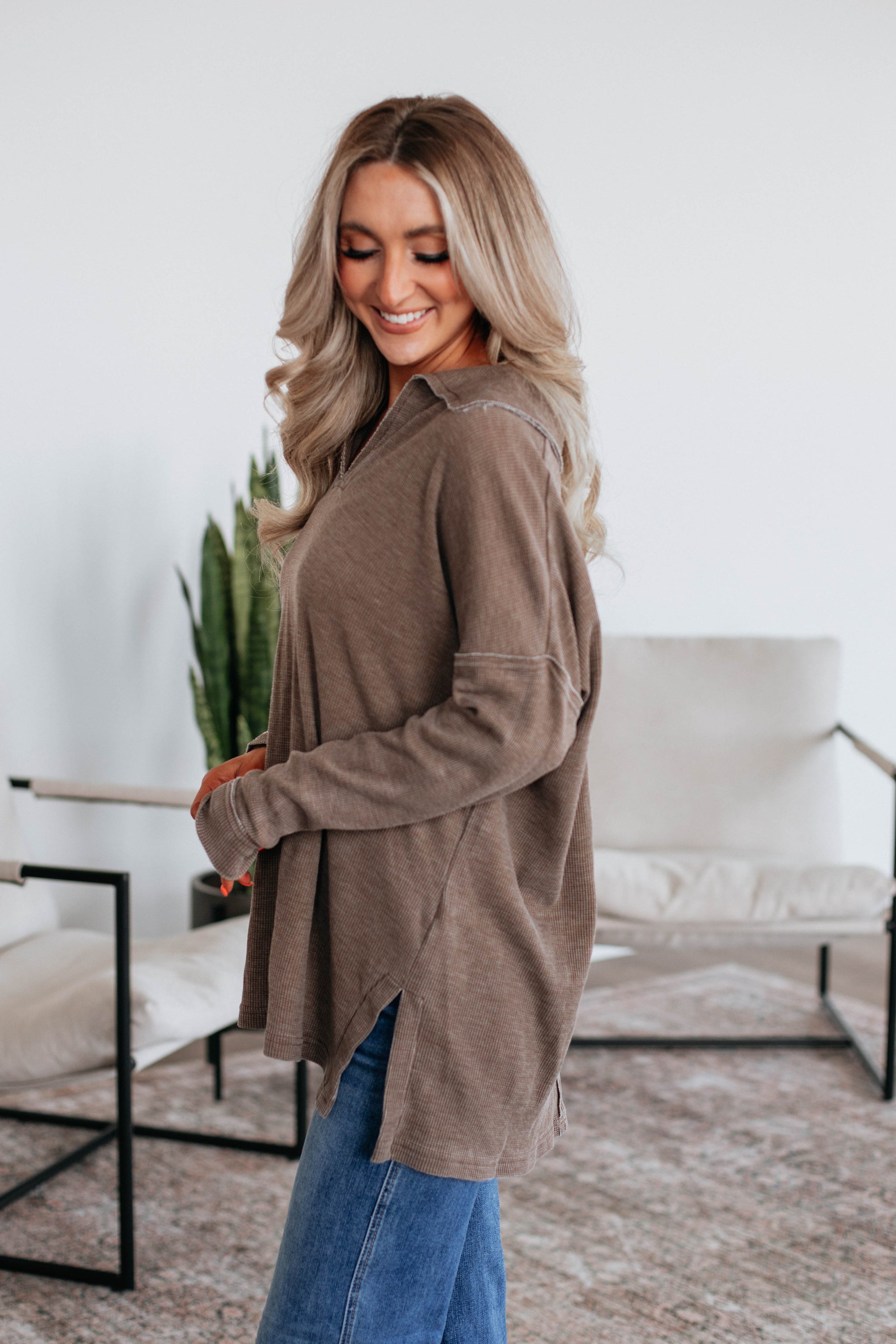 Bronwen Oversized Top - Mocha