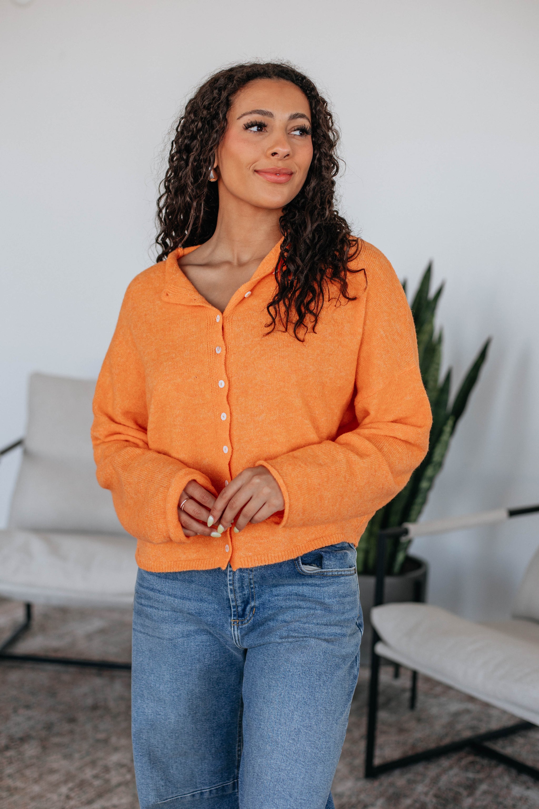 Brooke Cardigan - Tangerine