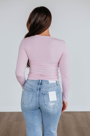 Remi Ribbed Top - Dusty Lilac