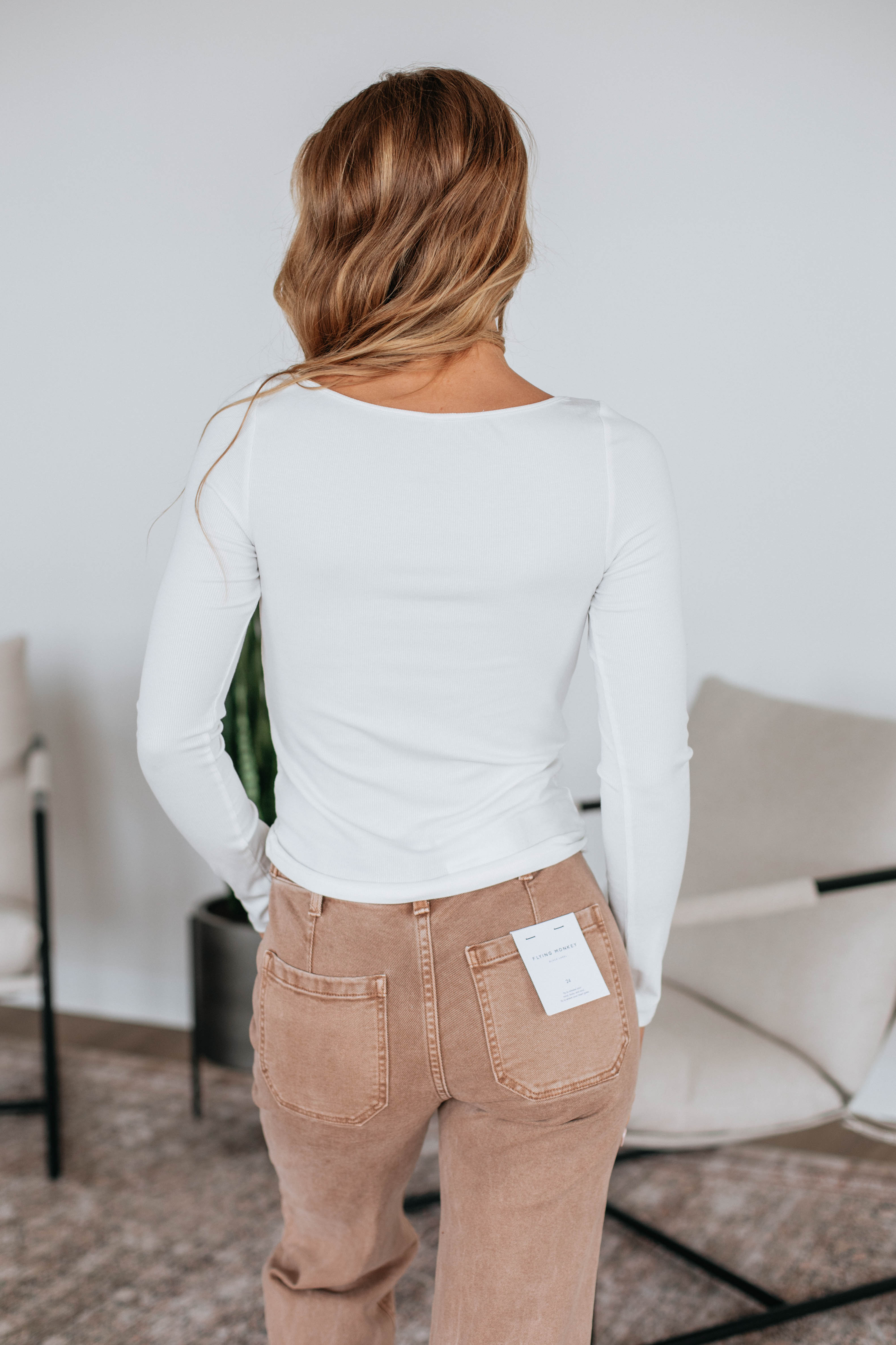 Brynn Ribbed Top - Ivory