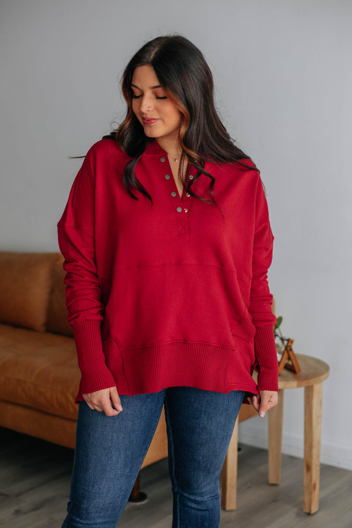 Cadence Pullover - Cranberry