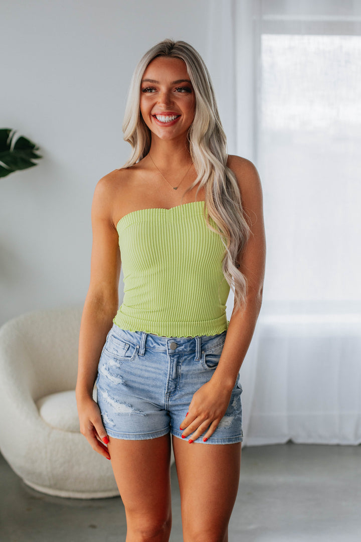 Casella Ribbed Top - Lime