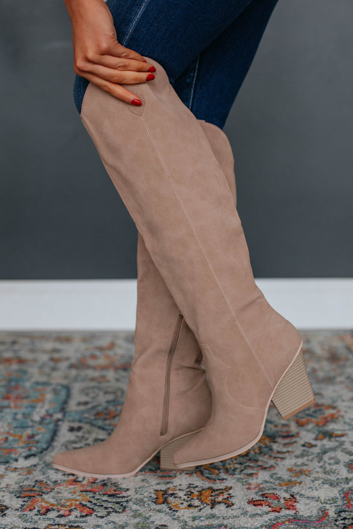 Cause For Commotion Boots - Taupe
