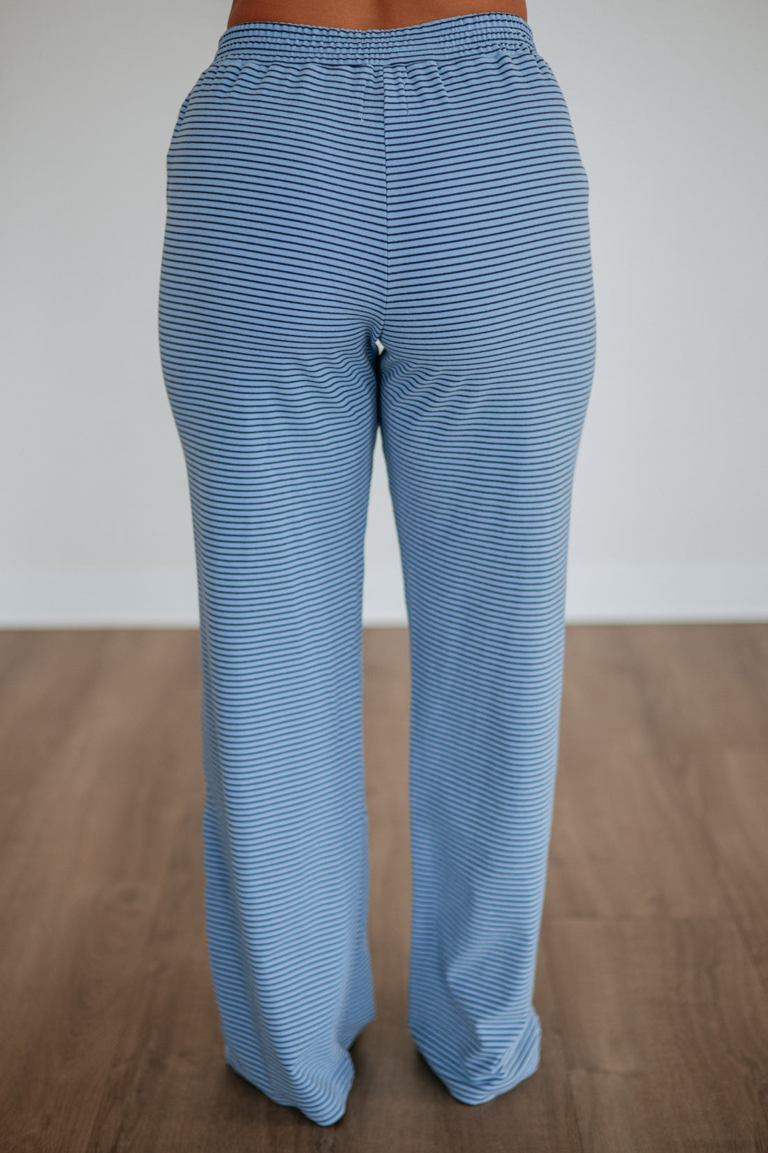 Cayla Striped Pants - Dusty Blue Mix