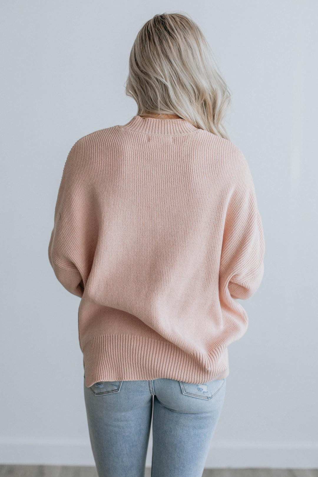 Chelsea Mock Neck Sweater - Blush
