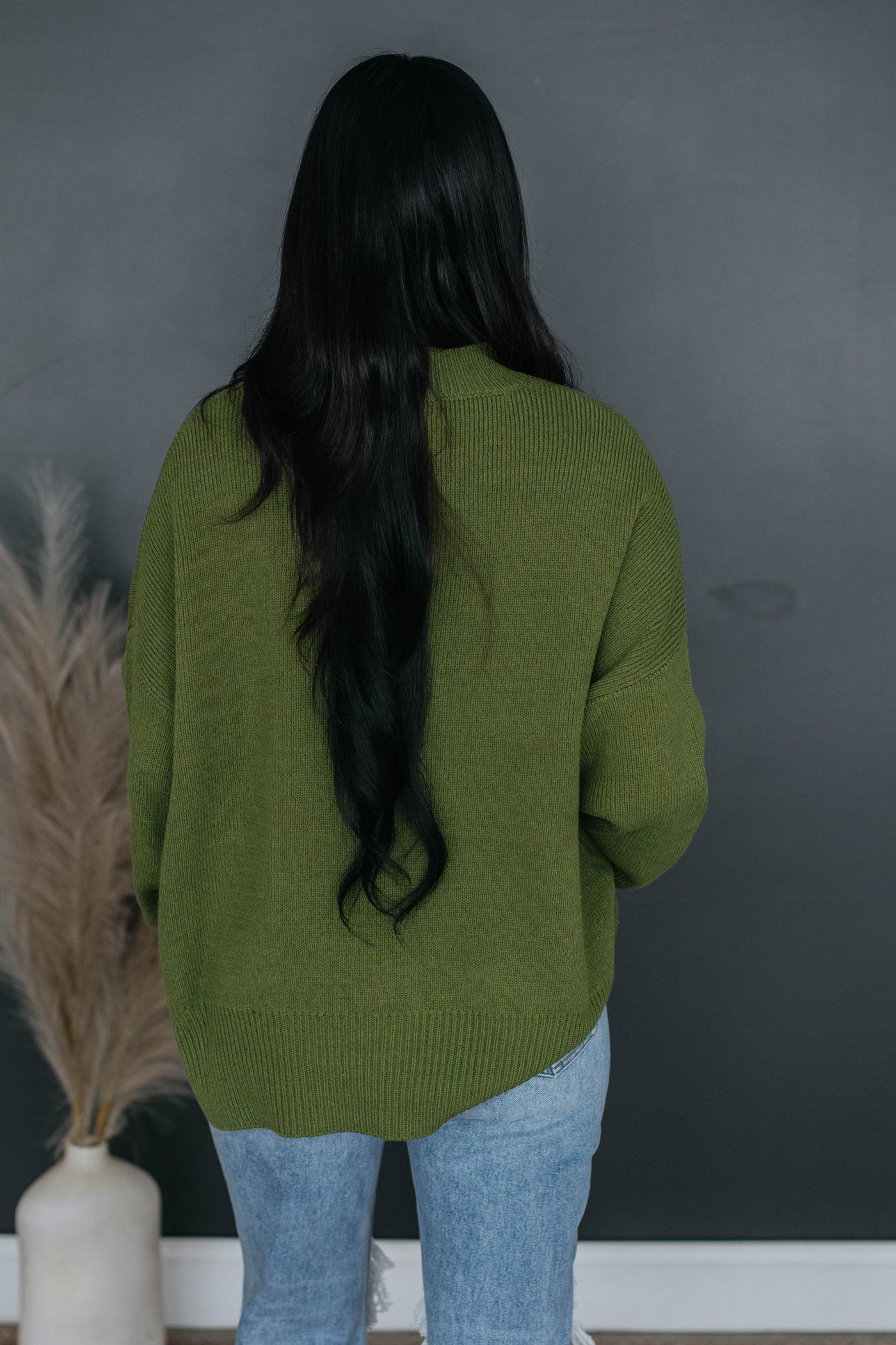 Chelsea Mock Neck Sweater - Olive