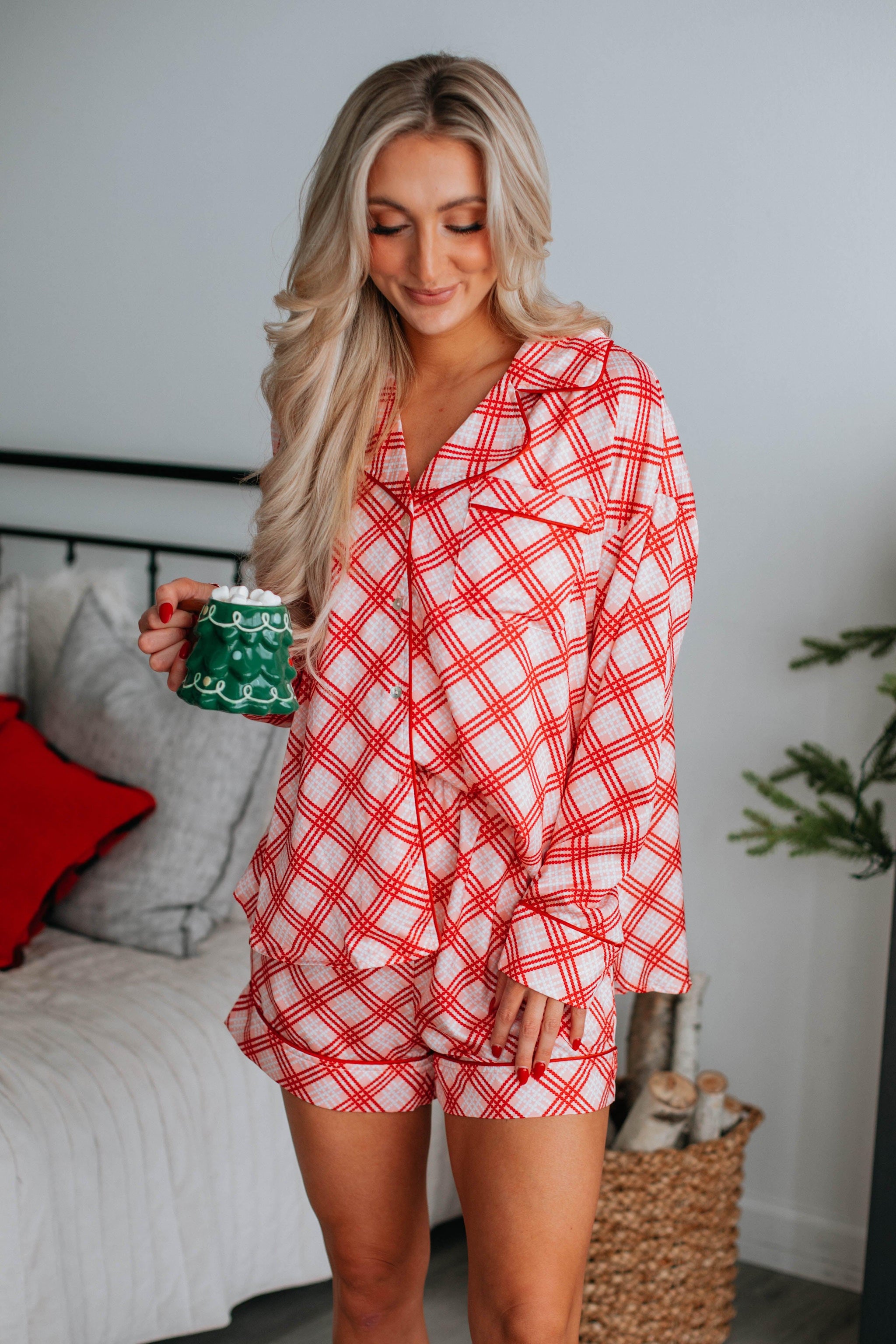Christmas Morning Satin Pajama Shorts