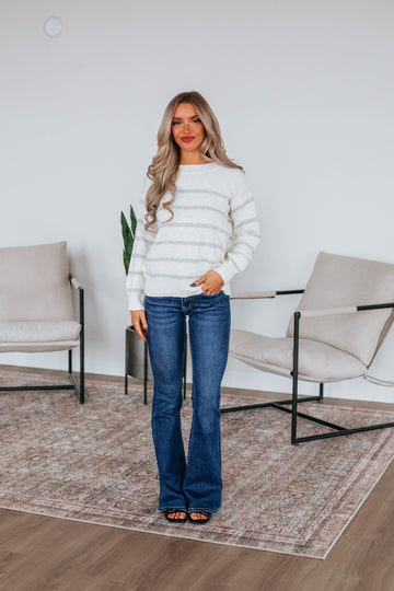 Ciarah Striped Sweater - Pebble Mix