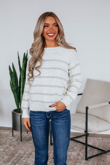 Ciarah Striped Sweater - Pebble Mix